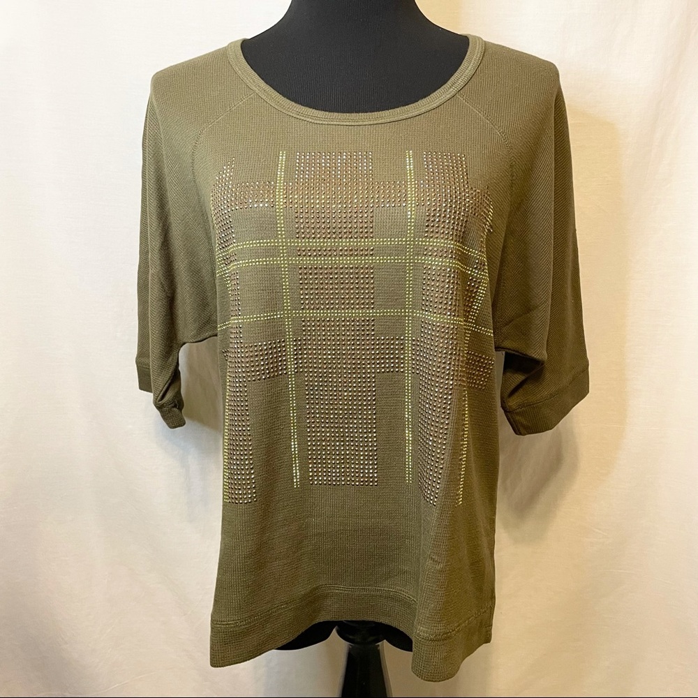 One World Rhinestone Relaxed Dolman Sleeve Blouse